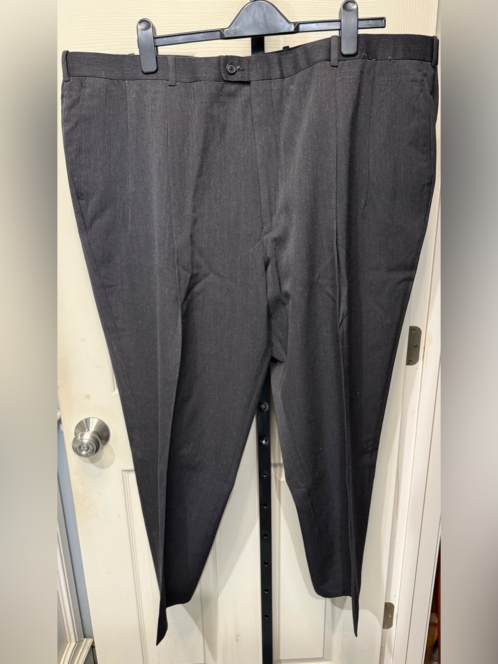 Vintage Greg Peters Classic Dark Charcoal Men's Pure Wool Dress Pants